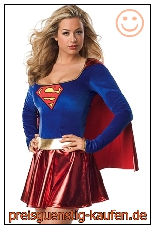 Supergirl Superwoman Superman Karnevalkostüm Fasching Fasnachtskostüm